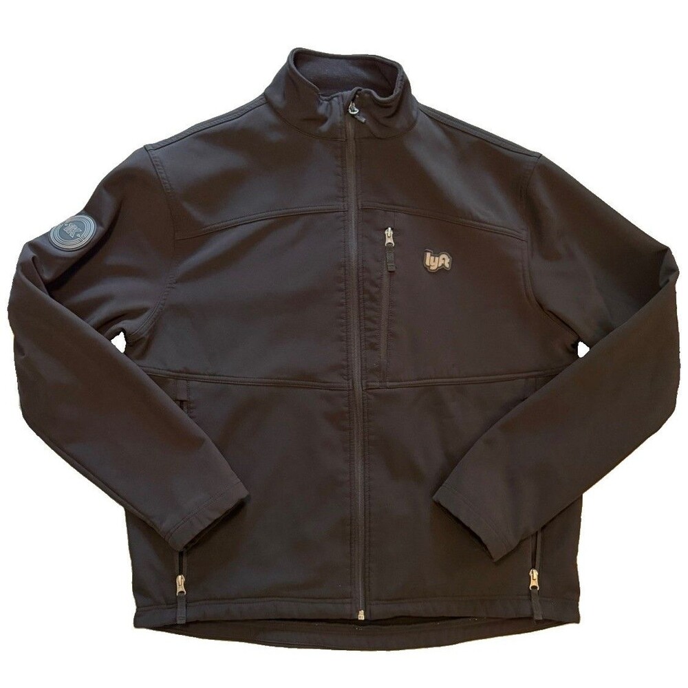 Lyft 1K Rides Softshell Jacket Men's L Fleece Full Zip Lined Coat Black
